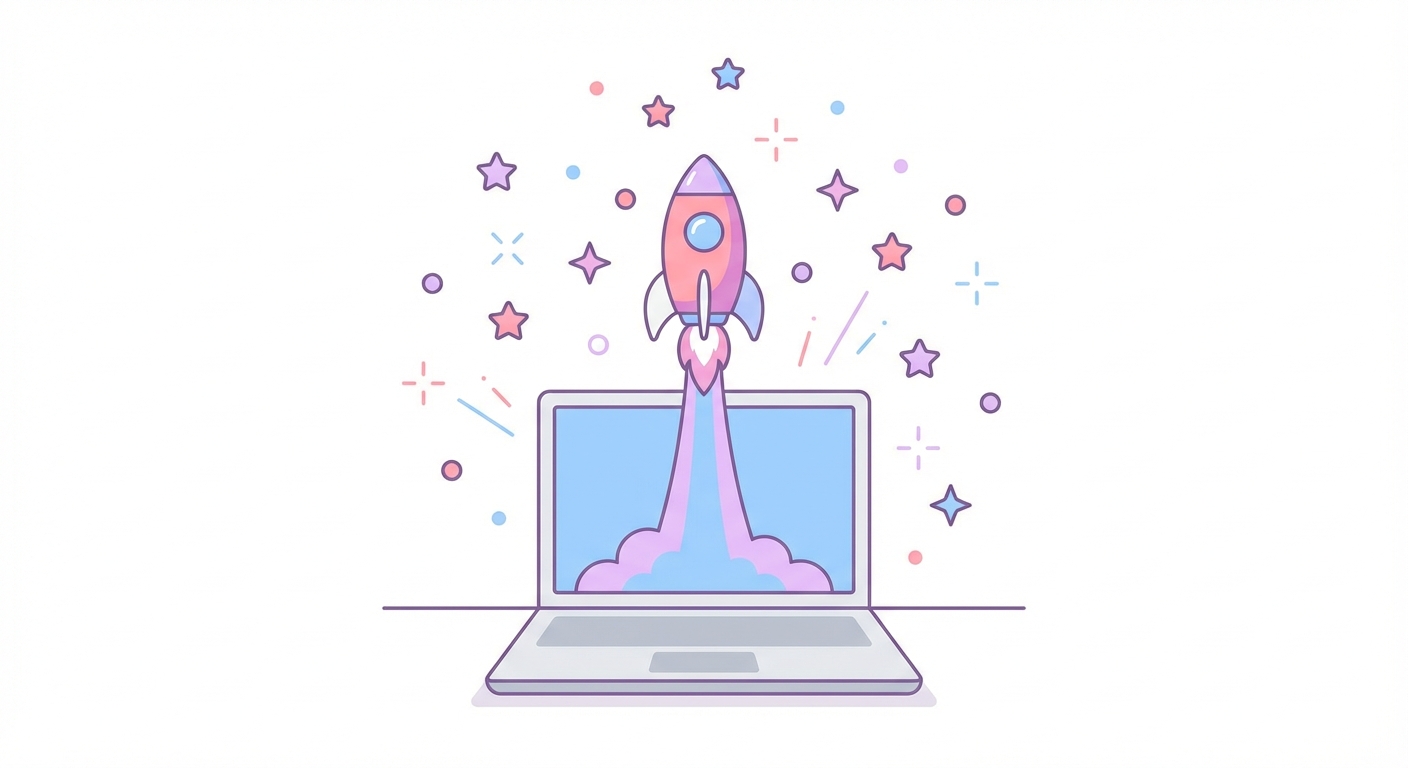 Rocket launching from a laptop